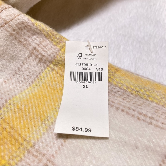 NWT Old Navy Yellow Plaid Soft-Brushed Utility Shacket - Picture 6 of 6